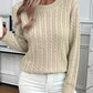 Twist Cable Round Neck Jumper