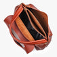 Top Handle Bag Faux Leather with Canvas Crossbody Strap