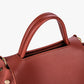 Top Handle Bag Faux Leather with Canvas Crossbody Strap