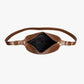 Crescent Bag Faux Leather Woven Detail with Zip and Strap