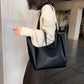 Tote Bag Faux Leather Tapered with Magnetic Closure and Pocket