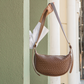 Crescent Bag Faux Leather Woven Detail with Zip and Strap