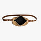 Crescent Bag Faux Leather Woven Detail with Zip and Strap