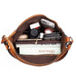 Top Handle Bag Faux Leather with Removable Strap and Zip Top