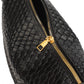 Crescent Bag Faux Leather Woven Detail with Zip and Strap