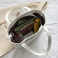 Tote Bag Faux Leather with Zip, Key Hook and Top Handles