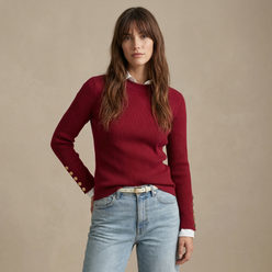 Cotton-Blend Knit Pullover Jumper