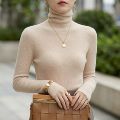 Cashmere-Feel Cloud-Like Roll Neck Jumper