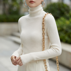 Cashmere-Feel Cloud-Like Roll Neck Jumper