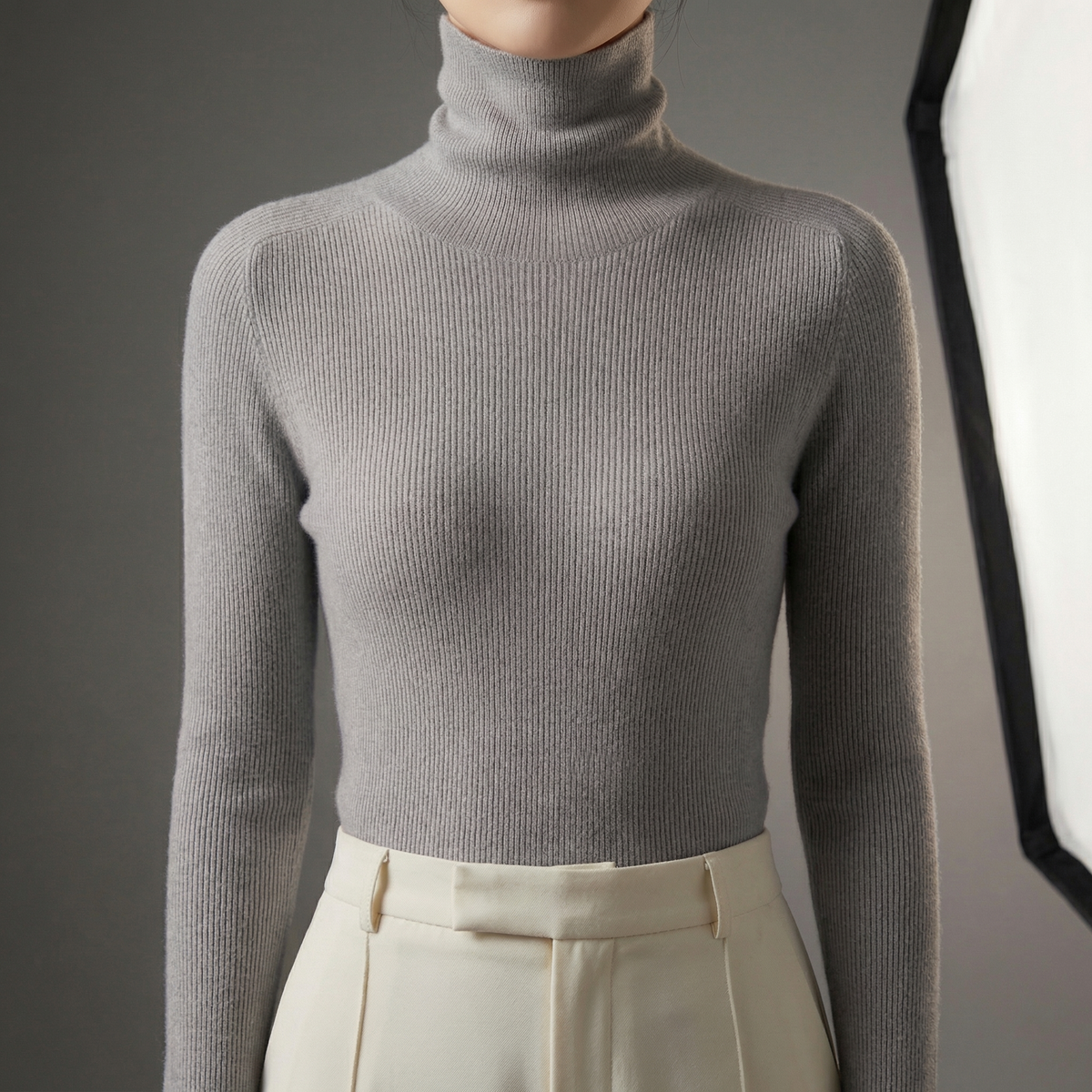Ultra-Soft Cashmere-Feel Roll Neck Jumper