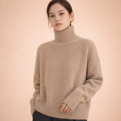 Cashmere-Feel Enveloping Roll Neck Jumper