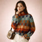 Cashmere-Feel Multicolour Roll Neck Jumper