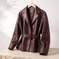 Jacket Faux Leather Faux Shearling with Minimalist Tailored Fit