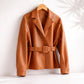 Jacket Faux Leather Faux Shearling with Minimalist Tailored Fit