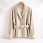 Jacket Faux Leather Faux Shearling with Minimalist Tailored Fit