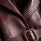 Jacket Faux Leather Faux Shearling with Minimalist Tailored Fit