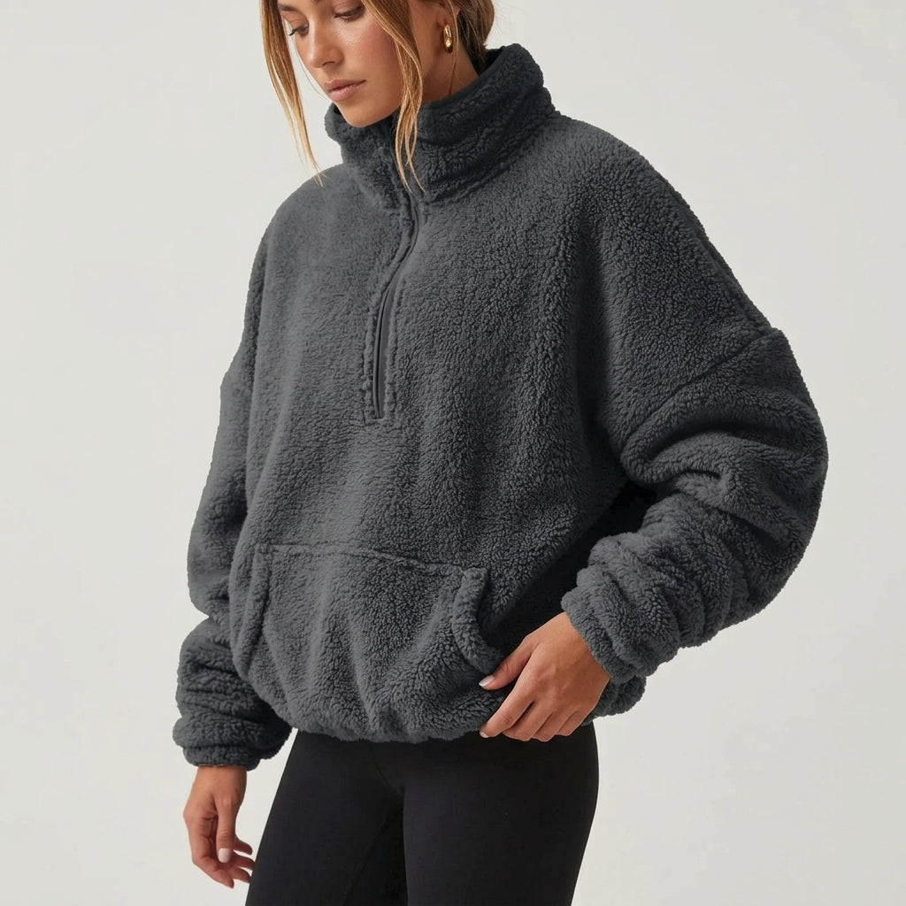 Cashmere-Feel Half-Zip Jumper