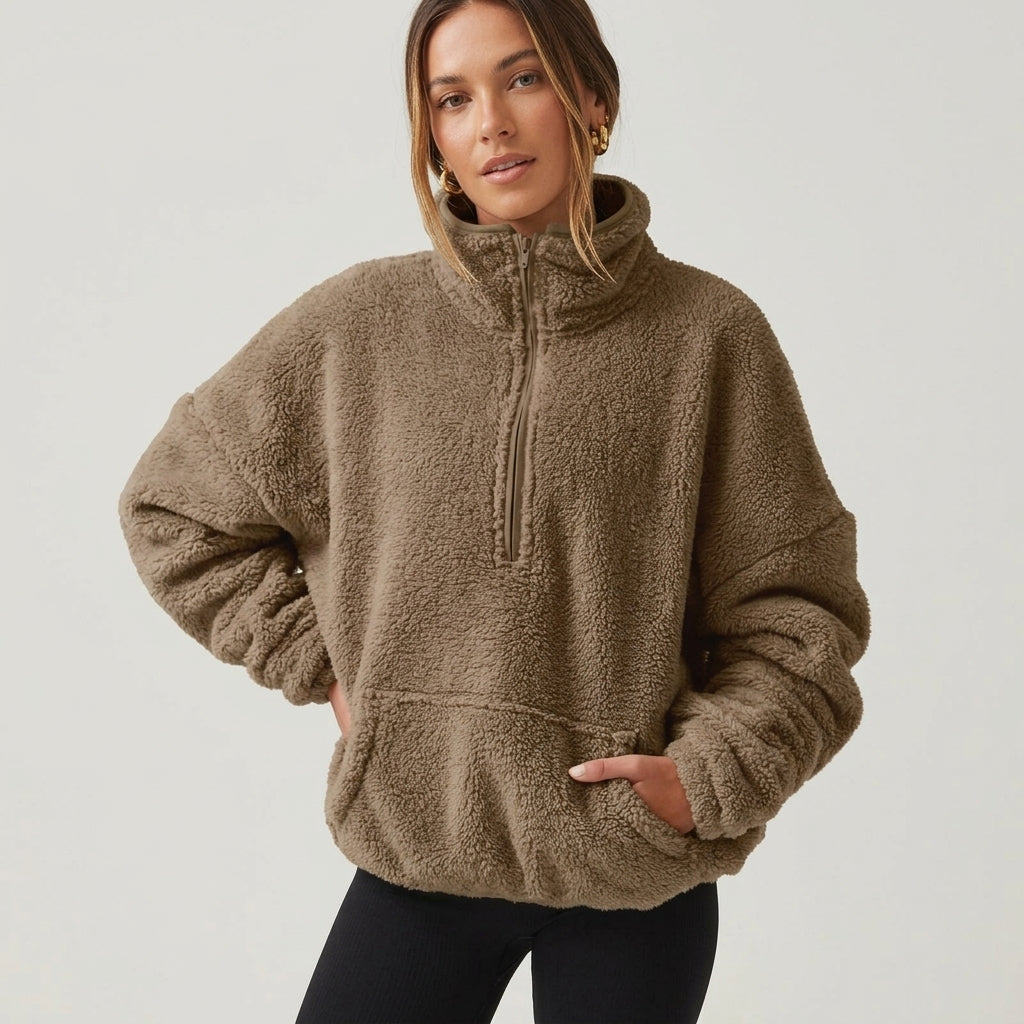 Cashmere-Feel Half-Zip Jumper