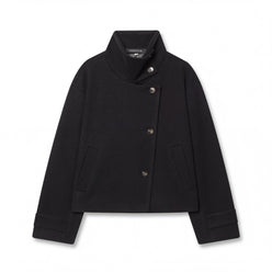 Wool Jacket Stand Collar Standard Fit with Roll Sleeves