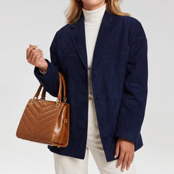 Overcoat Wool Blend Single-Breasted Short with Refined Lapel