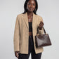 Overcoat Wool Blend Single-Breasted Short with Refined Lapel