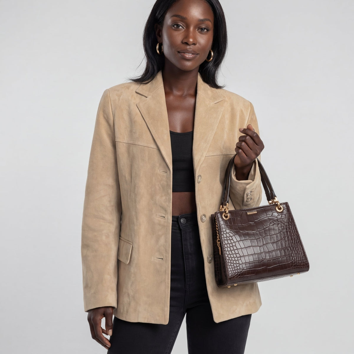 Overcoat Wool Blend Single-Breasted Short with Refined Lapel