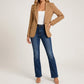 Blazer Polyester Tailored Single-Button in Smooth Structured Fabric