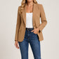 Blazer Polyester Tailored Single-Button in Smooth Structured Fabric