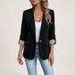 Blazer Polyester Slim Fit with Notched Lapel and Rolled Sleeves