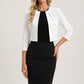 Blazer Polyester Cropped Tailored in Smooth Woven Fabric