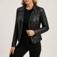Jacket Faux Leather Softly Structured with Timeless Silhouette