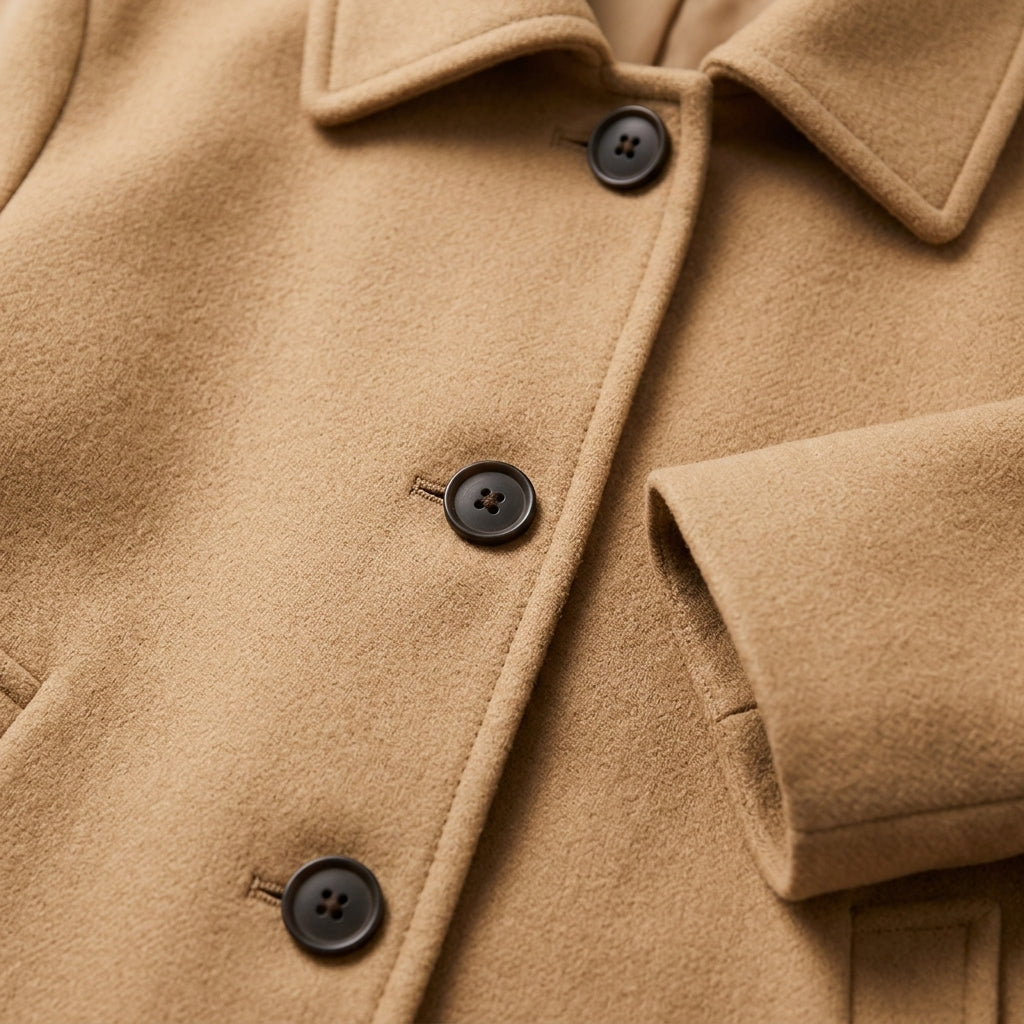 Jacket Polyester Tailored Relaxed Fit with Button Front