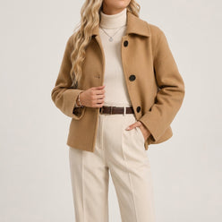 Jacket Polyester Tailored Relaxed Fit with Button Front