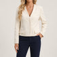 Blazer Polyester Cropped Collarless with Tailored Silhouette