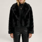 Jacket Faux Fur Cropped Open Front with Full-Length Sleeves