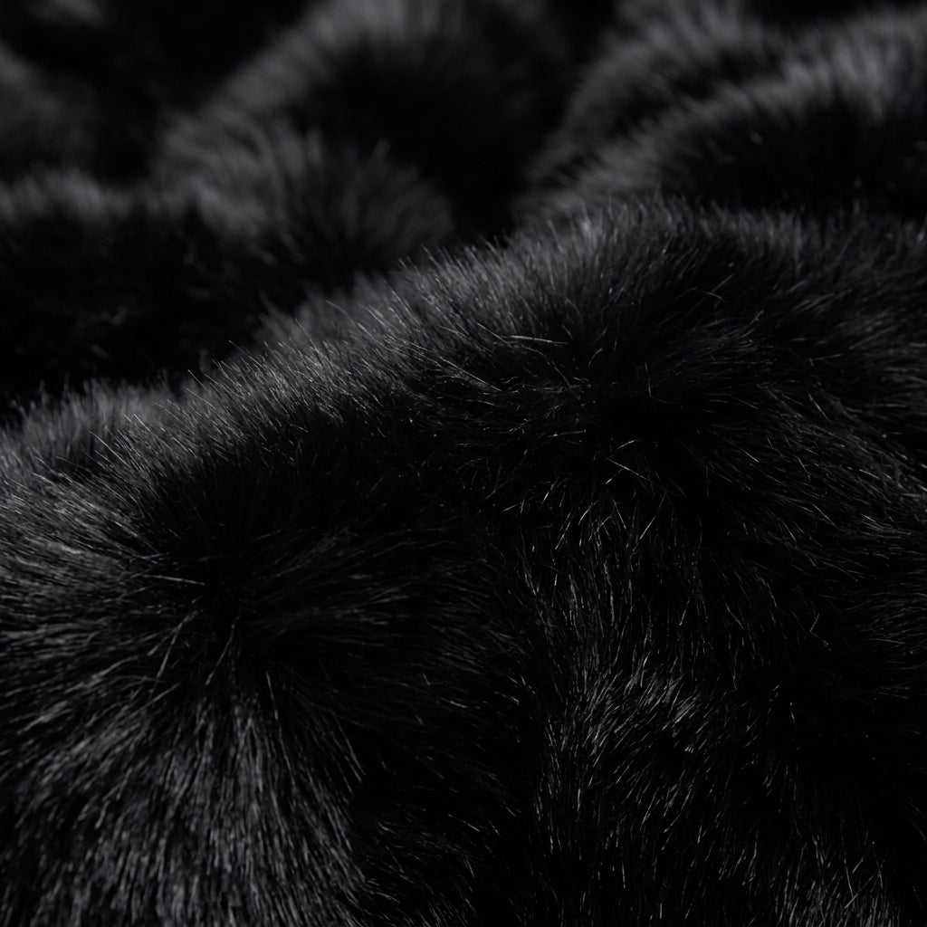 Jacket Faux Fur Cropped Open Front with Full-Length Sleeves