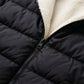 Insulated Coat Polyester Mid-Calf Loose with Cosy Hood and Front Zip