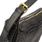 Crescent Bag Faux Leather Woven Detail with Zip and Strap