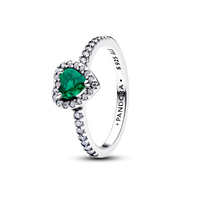 Pandora Sparkling Elevated Heart Ring Royal Green 925 Silver