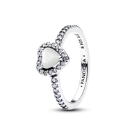 Pandora Sparkling Elevated Heart Ring White 925 Silver