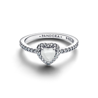 Pandora Sparkling Elevated Heart Ring White 925 Silver