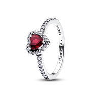 Pandora Sparkling Elevated Heart Ring Fuchsia Rose 925 Silver
