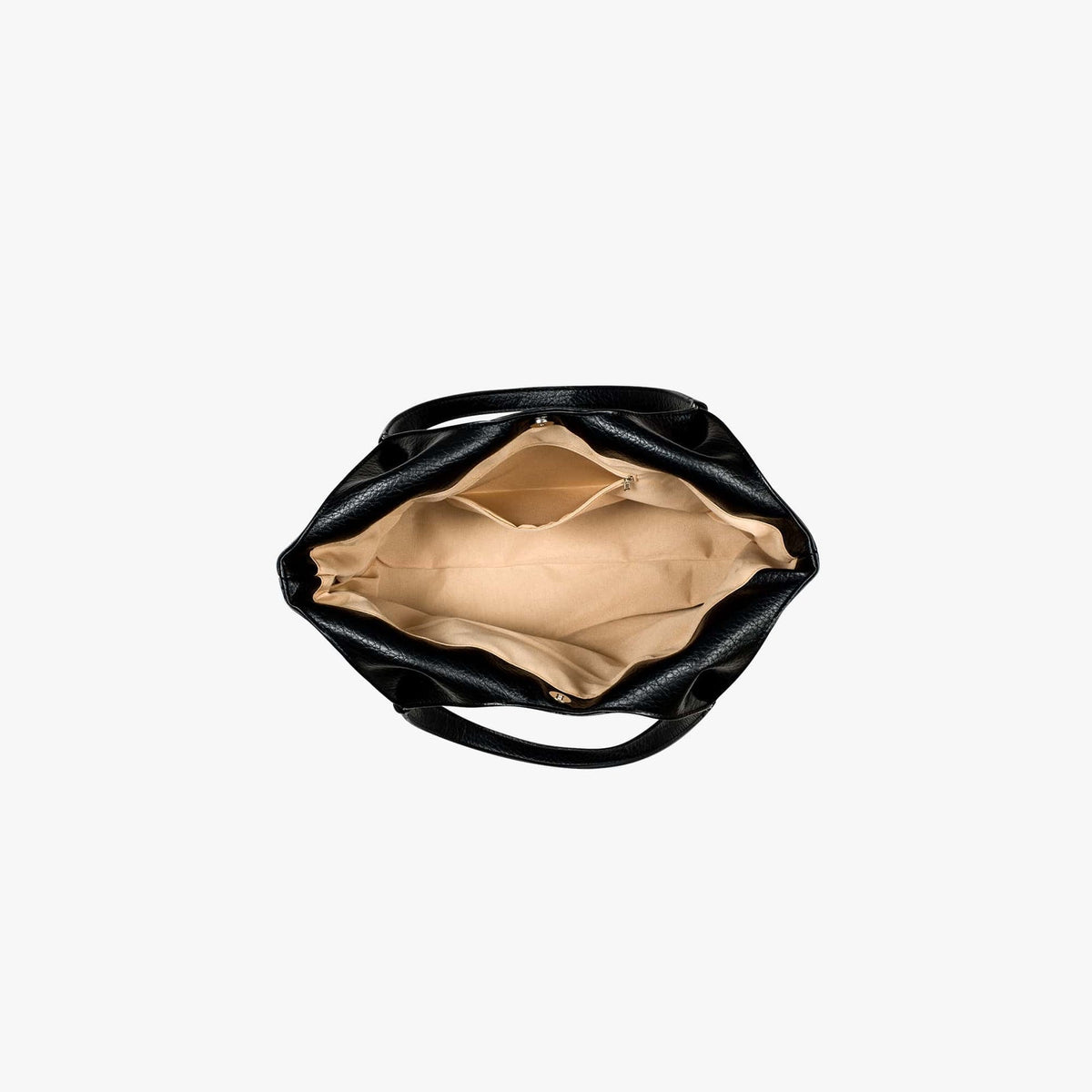 Hobo Bag Faux Leather Textured Grain with Magnetic Snap