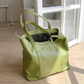 Tote Bag Faux Leather with Zip, Key Hook and Top Handles
