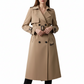 Trench Coat Polyester Longline Single-Breasted with Smooth Finish