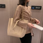 Tote Bag Faux Leather Tapered with Magnetic Closure and Pocket