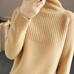 Cashmere-Feel Ribbed Roll Neck Jumper