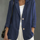Blazer Linen Classic with Notched Lapel and Patch Pockets