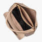 Top Handle Bag Faux Leather with Canvas Crossbody Strap