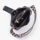 Crossbody Bag Faux Leather with Canvas Strap and Metal Clasp